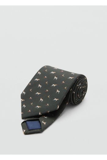 MANGO Man 100% Mulberry Silk Patterned Tie