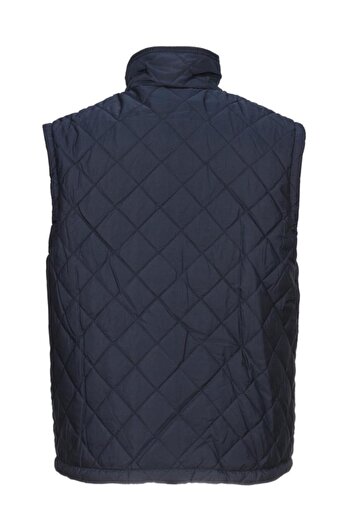 Sanalbolluk Diamond Stitched Three Pocket Fleece Vest Navy Blue Color