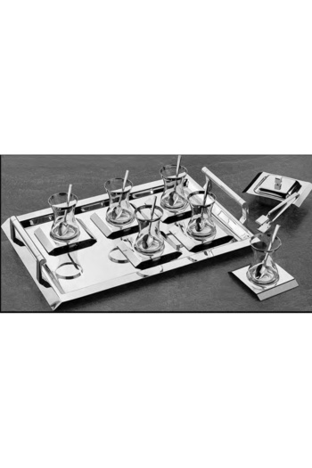 Tiamo Punto 12-Person Steel Tea Set 40 Pieces with 18/10 Cups