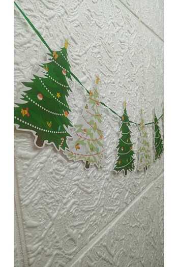 asöy Christmas Ornaments Decorative Christmas Banner Santa Claus Pine Christmas Wall Ornament