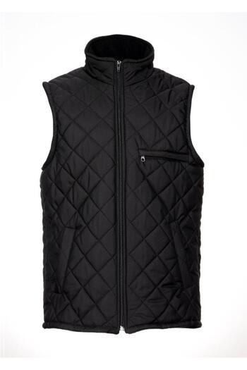 Sanalbolluk Oversize Quilted Fabric Vest Black Color