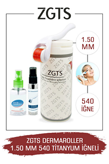 Zgts Dermaroller 1.50 Mm Titanium 540 Needle Derma Roller