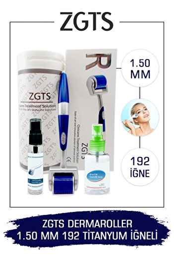 Zgts Blue Line Dermaroller 1.50mm Titanium 192 Needle Derma Roller