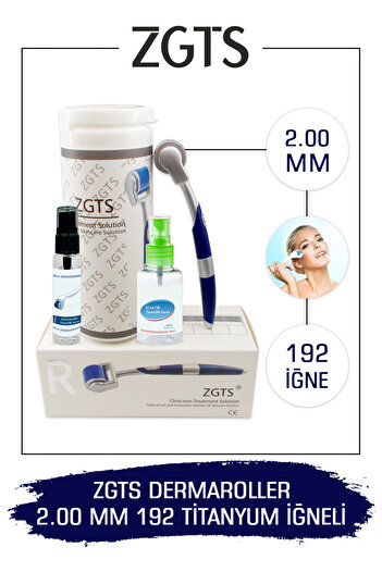 Zgts Blue Line Dermaroller 2.00mm Titanium 192 Needle Derma Roller