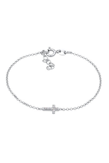 ELLI Brățară pentru copii cu pandantiv cruce religie cu cristal de zirconiu din argint 925
