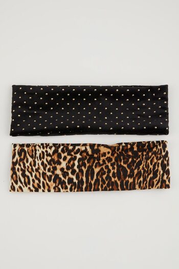 DeFacto Women's 2-Piece Leopard Print Hair Bandana E1422Axns