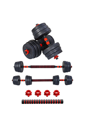 Sparnod Fitness SCD-20 20Kg  2-in-1 Dumbbells/Barbell Set, 3-Step Assembly, PVC Coated, Eco-Friendly