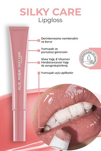 Alix Avien Dolgun Gürünüm ve Nemlendirici Etkili Dudak Parlatıcısı - Silky Care Lipgloss 307 Rose Petal