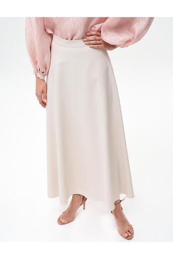 Kayra Basic Flared Skirt Stone