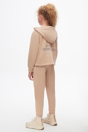 nk kids Nk Ki̇ds 37806 Girl's Camel Botanic Zippered Sweat