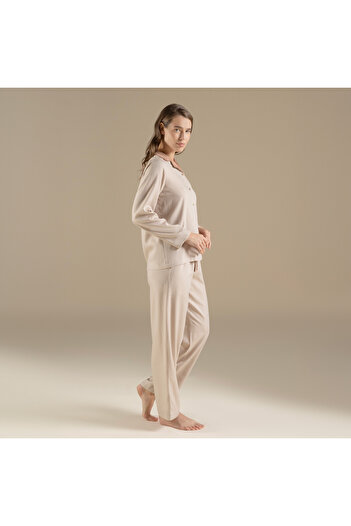 Chakra Lınıe Pijama Takımı Bej