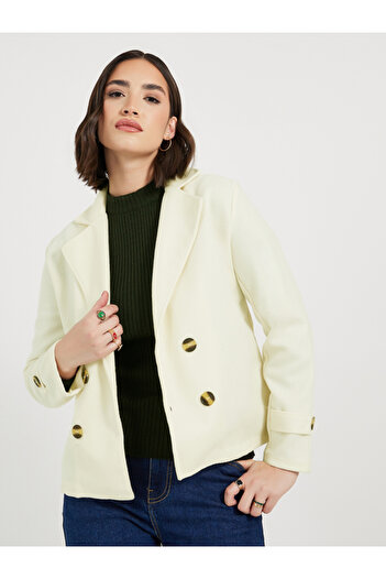 Styli Regular Fit Short Length Wool Like Blazer