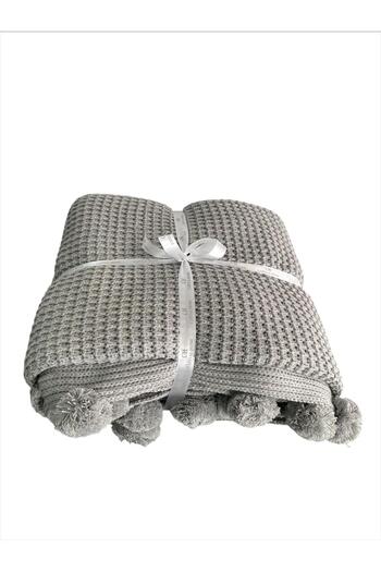 Capital Home Pompom Knitted Blanket