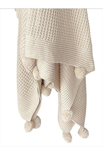 Capital Home Pompom Knitted Blanket