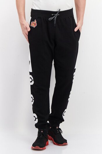 DIFUZED Men Pixel Charizard Fleece Sweatpants, Black