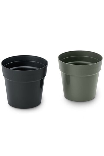 Tchibo 2 Piece Herb Cachepots, Black