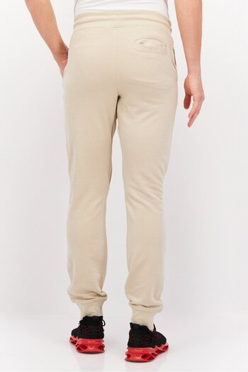 Crosshatch Men Regular Fit Embroidered Logo Jogger Pants, Beige