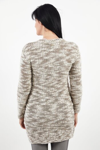 ONE STEP Women Split Neck Button Front Cardigan, Grey