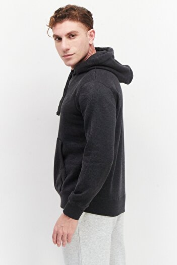 French Connection Men Hooded Brand Logo Long Sleeves Sweatshirt, Grey
