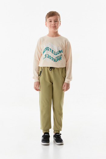 Fulla Moda Ελαστική μέση τσέπη Εθνόσημο Jogger Boys Sweatpants