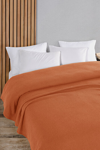 Evim Cotton Aden Orange Multi-Purpose Bedspread Single - 160X230 cm