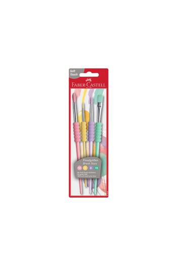Faber Castell Fırça Seti 4'lü Paket 4-8-10-12 Numara Faber Castell Fırça Seti 4'lü Paket Pastel Seri