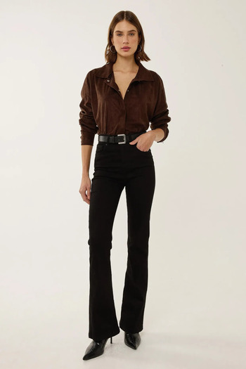 Hiccup Faux Suede Buttoned Shirt