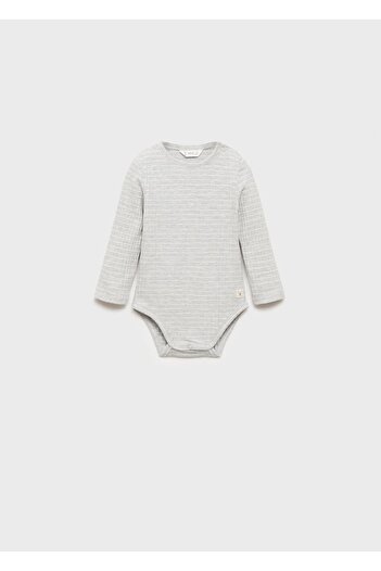 MANGO Baby Çizgili Pamuklu Body