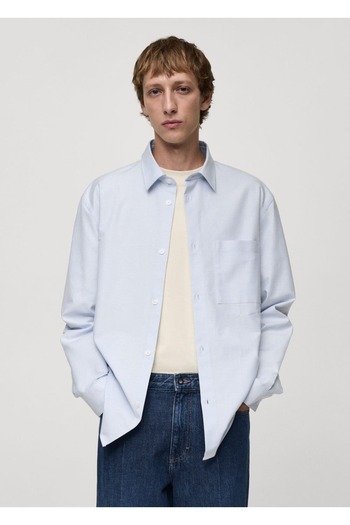MANGO Man Relaxed Fit Cotton Oxford Shirt