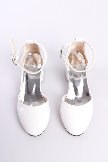 KATEYLER New season white patent leather girls' high heeled shoes