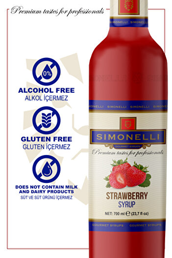 Simonelli Kahve Ve Kokteyl Şurubu Çilek Aromalı 700 ml Pompa Hediyeli