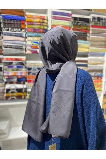 Aker Anthracite Monogram Shawl - 1070500 -975