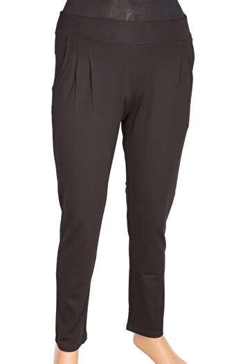 Barem Women's Collared Steel Interlock Black Trousers
