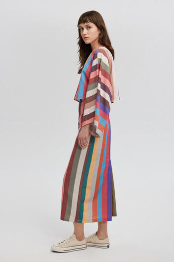 Touché Privé LINEN MIXED BLUZ SKIRT SET