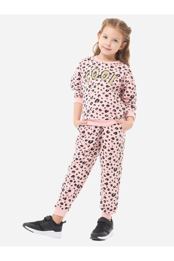 Victor and Jane By Styli All-Over Animal Print Round Neck Sweatshirt & Joggers Set