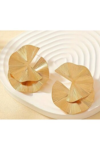 DM -Care Double Wavy Ruffled Design Earrings, Vintage Style