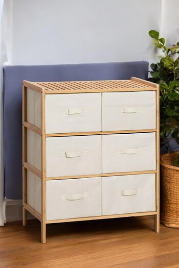 Digithome Bambu 6 Çekmeceli Dolap Çok Amaçlı Düzenleyici Organizer Şifonyer Db-0016