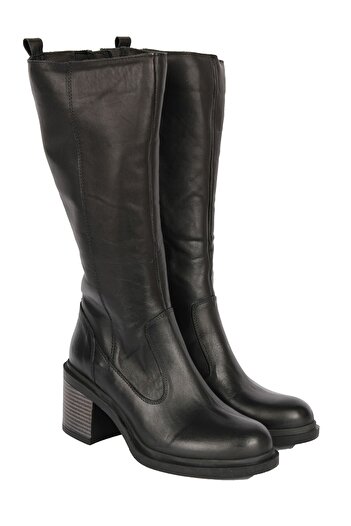 Mammamia D24kc-2035 - B Γυναικείες μαύρες μπότες casual από γνήσιο δέρμα