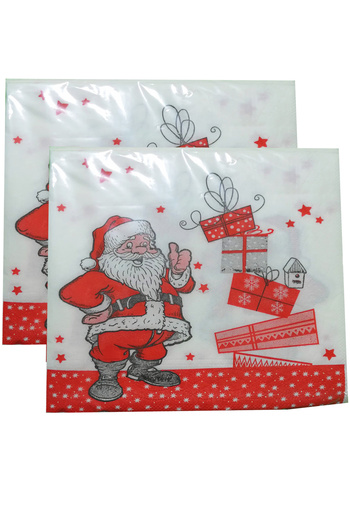Parti dolabı 16-Piece Christmas Santa Claus Napkin, New Year Celebration Paper Napkin Christmas