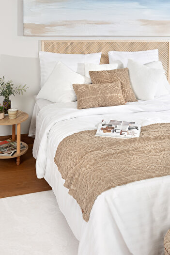 HAMUR Bed Runner Throw Pillow Set Bohemian Punch Punch Pattern Bedspread Forest Natural