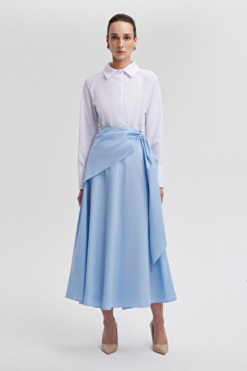 Touché Privé POPLIN SKIRT WITH BINDING DETAIL