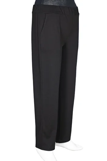 HESNA Bella Large Size - Black Women's Trousers with Grassy Side Pockets