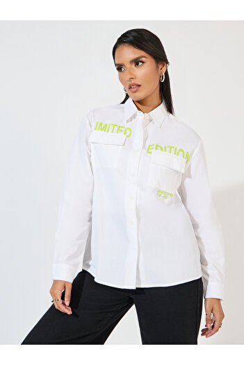 Styli Relaxed Fit Printed Shirt with Flap Pocket