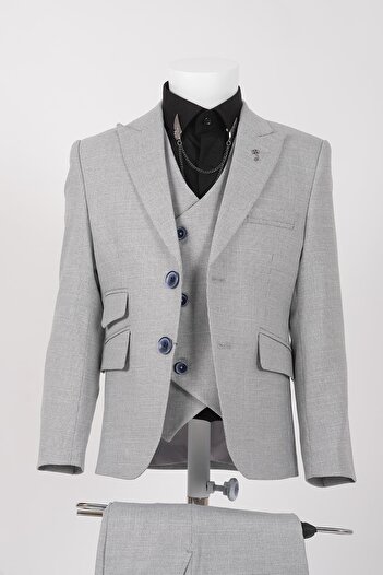 Doctor junior Boy's Slim Fit Bird Eye Suit - No Shirt Mnvs2285