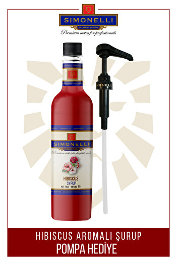 Simonelli Kahve Ve Kokteyl Şurubu Hibiscus Aromalı 700 ml Pompa Hediyeli