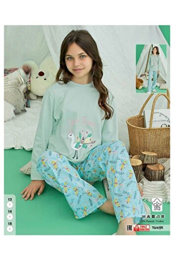 İpek Kız Çocuk Uzun Kol Pamuk Pijama Takımı