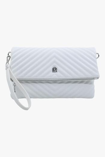 SOSELA 67-6010 Women's White Linen Portfolio Bag
