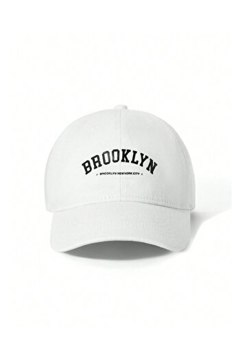 caxis White Brooklyn Printed Adjustable Velcro Gabardine Hat