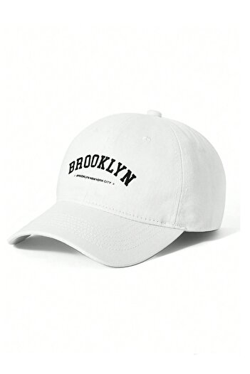 caxis White Brooklyn Printed Adjustable Velcro Gabardine Hat