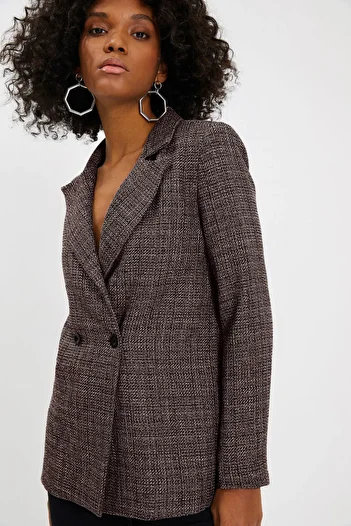 Trendyol Collection Antracitová obyčejná lemovaná tkaná bunda TWOAW22CE0667